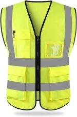 HYCOPROT Gilet de Sécurité Haute Visibilité avec Poches 3D – Image 3