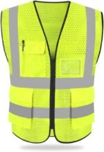 HYCOPROT Gilet de Sécurité Haute Visibilité avec Poches 3D