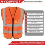 HYCOPROT Gilet de Sécurité Haute Visibilité avec Poches 3D – Image 5